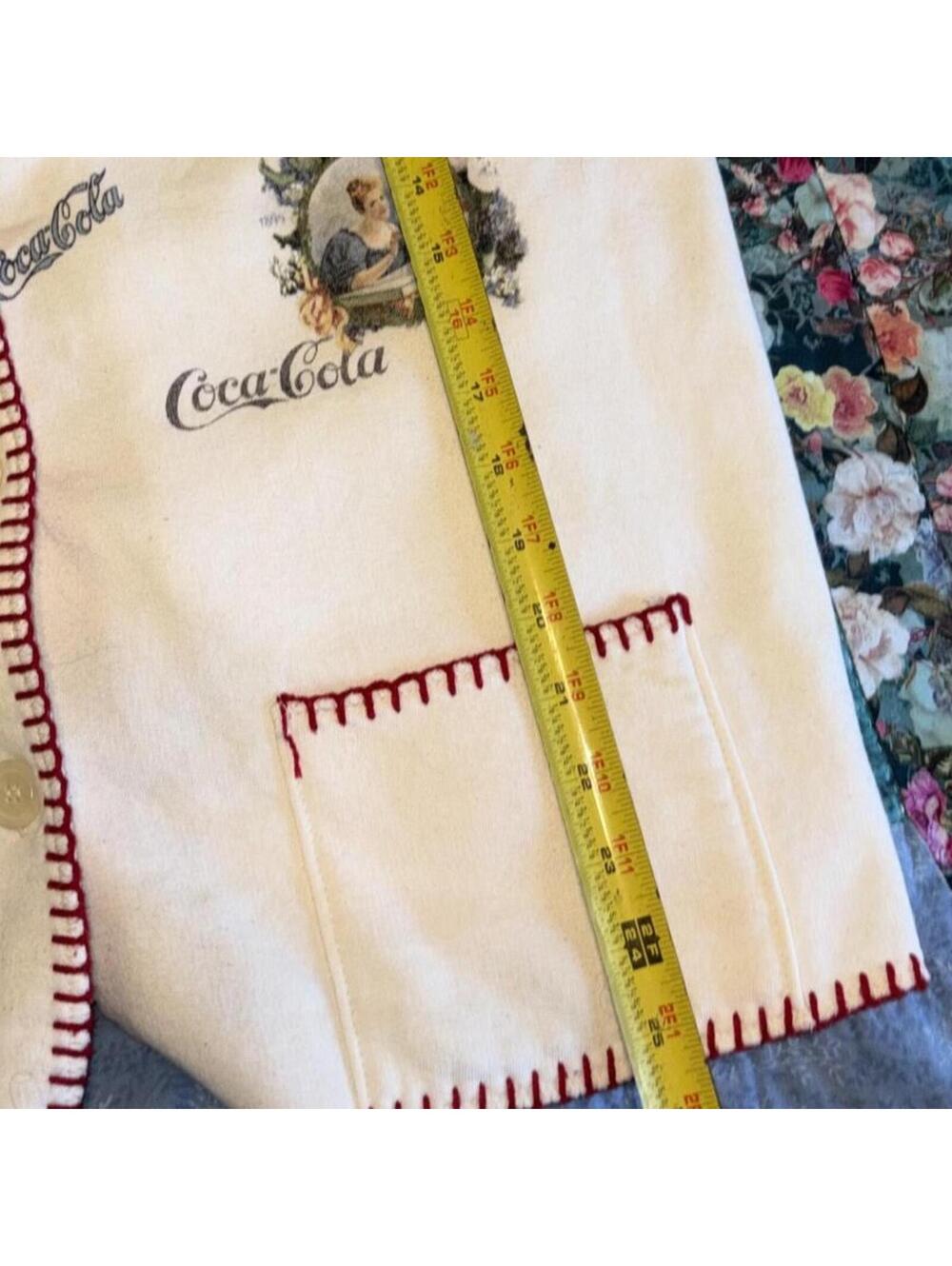 Vintage Y2K Coca-Cola Womans Large Button-Up Cardigan Sweater Cozy Casual - Picture 8 of 8